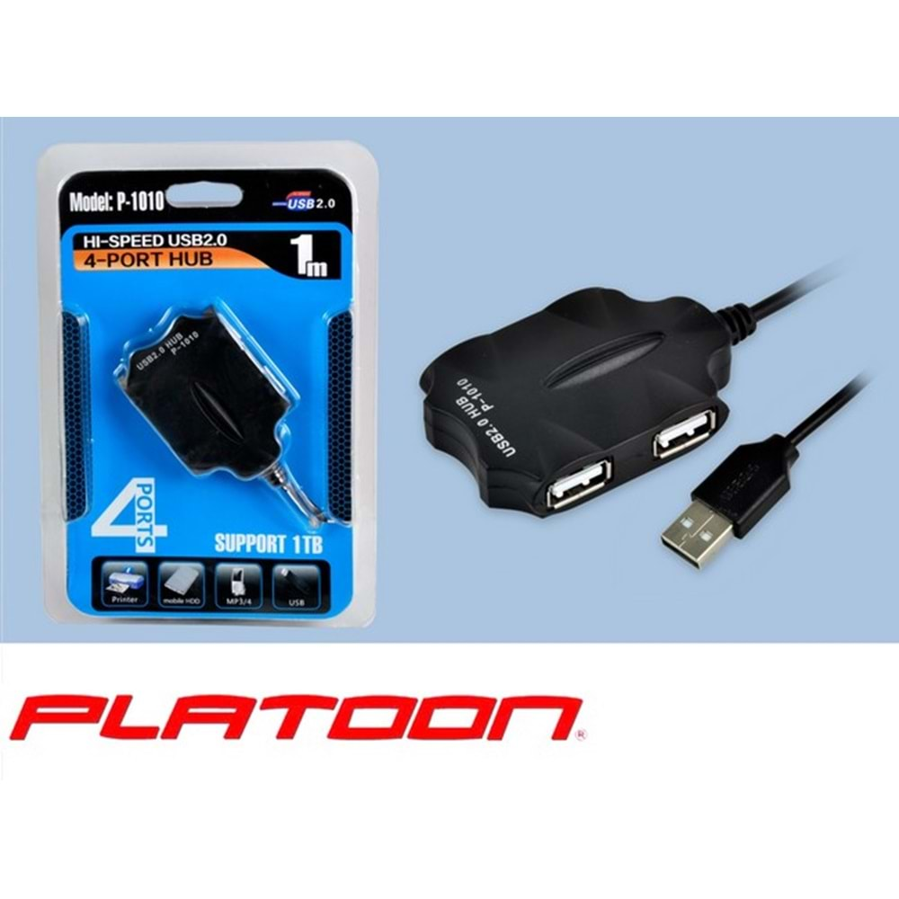 Usb Çoğaltıcı 4 Port 2.0 Platoon PL-5701 Siyah