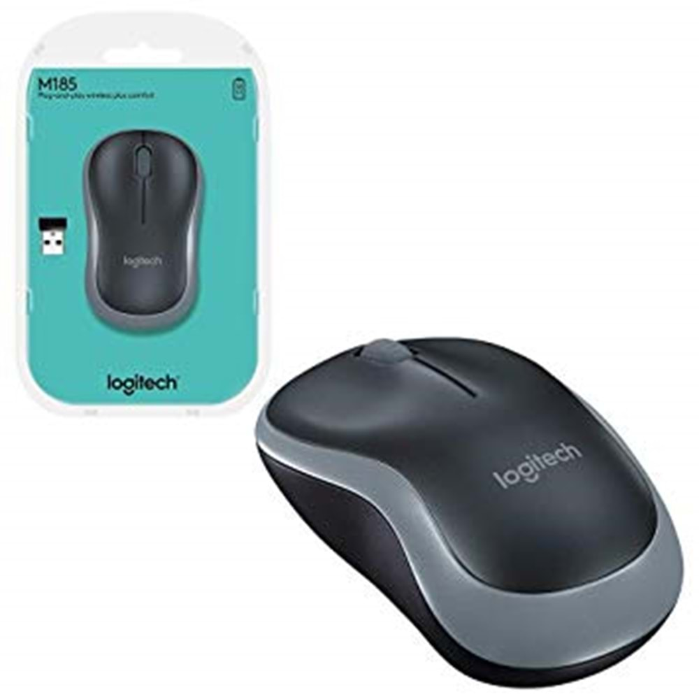 Mouse Kablosuz 2.4 Ghz Logitech M185 Gri