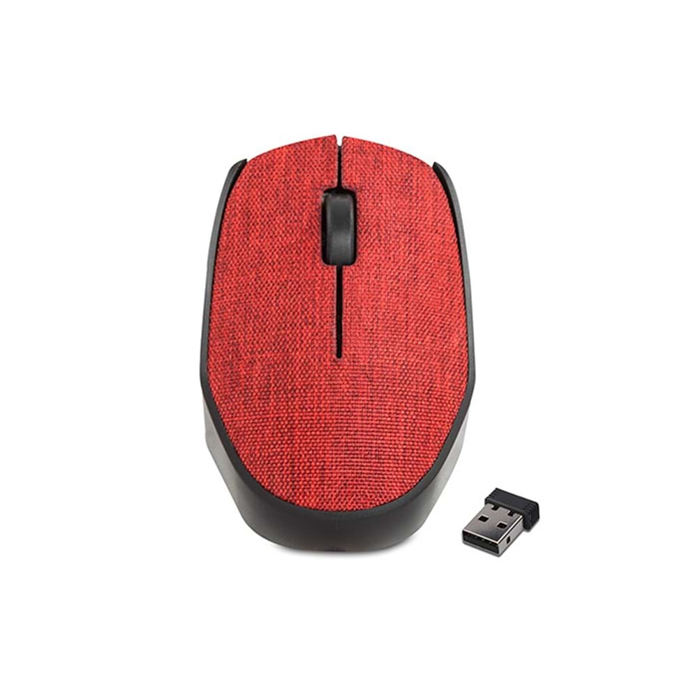 Mouse Kablosuz Kumaş Yüzey Everest KM-218 Kırmızı