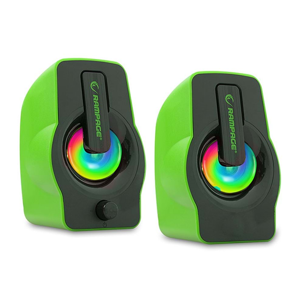 Hoparlör Speaker Usb 6W Rgb Ledli Rampage Falsetto RMS-G7 Yeşil