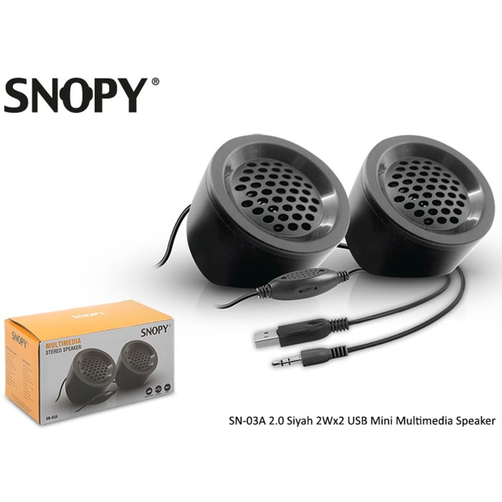 Hoparlör Speaker 1+1 2Wx2 Snopy SN-03A Siyah