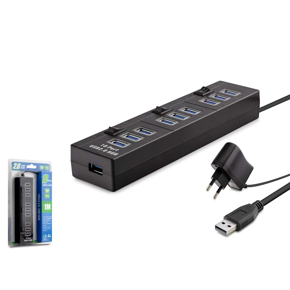 Usb Çoğaltıcı 10 Port Usb 2.0 Hadron HN194