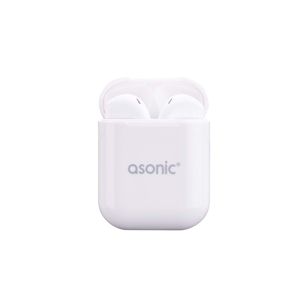 Kulaklık Bluetooth TWS AirPods Şarj Kutulu Asonic AS-TWS130 Beyaz