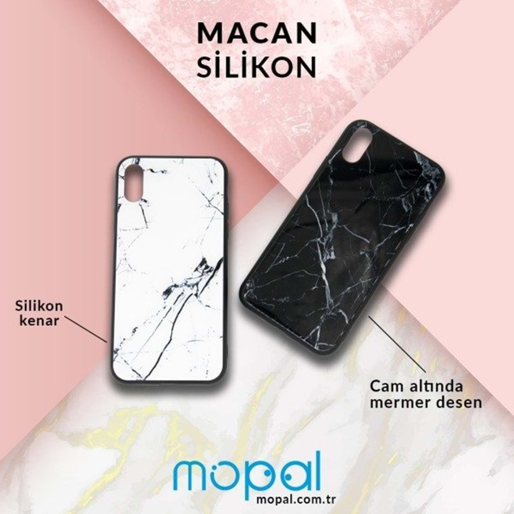 İphone 11 Pro Max Kılıf Mermer Desenli Silikon Beyaz