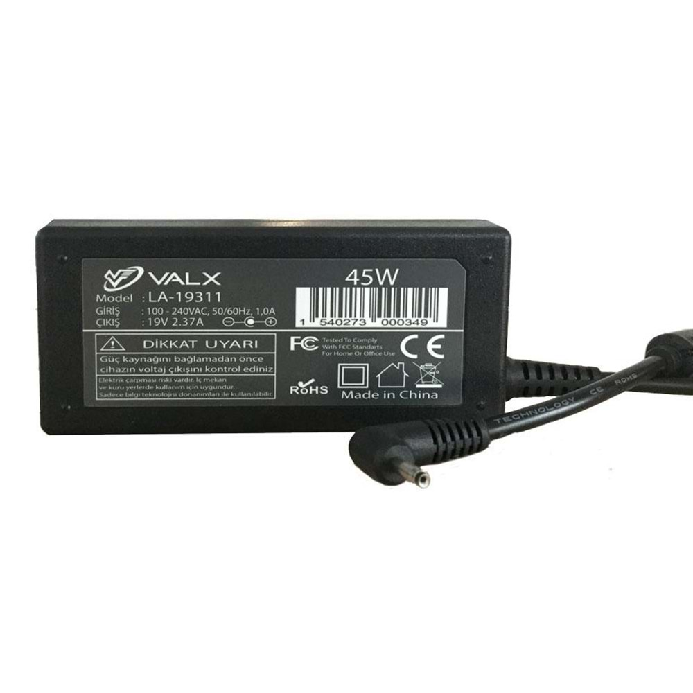 Notebook Adaptör Asus 3.0x1.1 19V 2.37A 45W Valx LA-19311