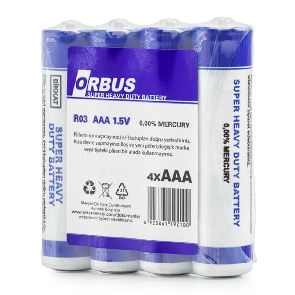 Pil İnce AAA 4 Lü Orbus R03