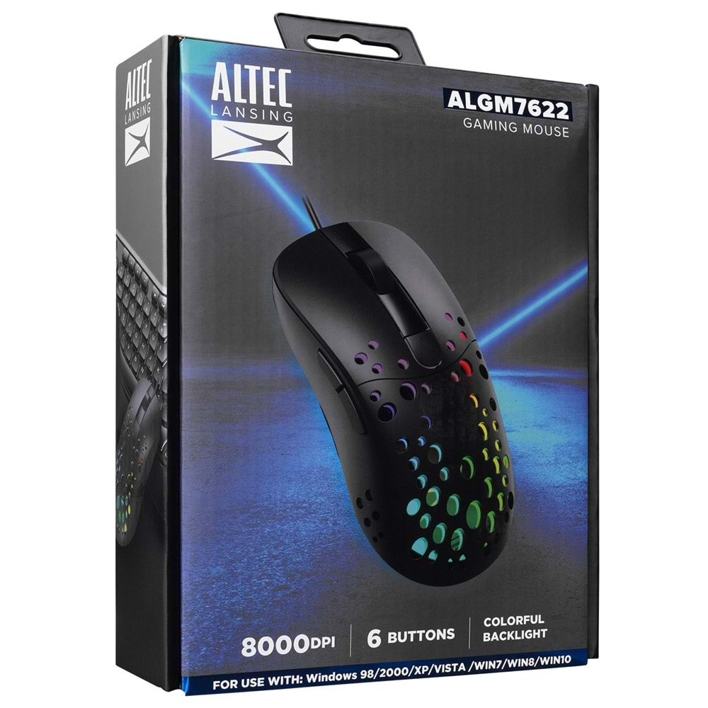 Mouse Oyuncu Ledli 6 Tuşlu 8000 Dpi Altec Lansing ALGM7622 Siyah