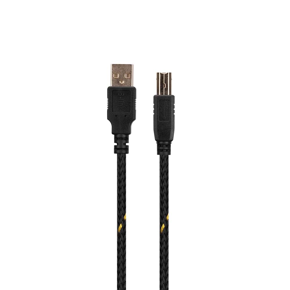 Yazıcı Kablo 1,5 Metre Gold USB 2.0 Kılıflı S-link SLX-970