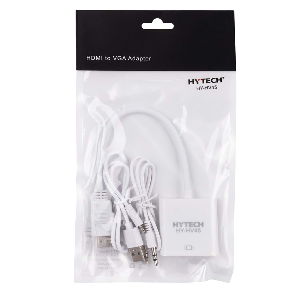 HDMI to VGA + Audio Micro Usb Çevirici Hytech HY-HV45