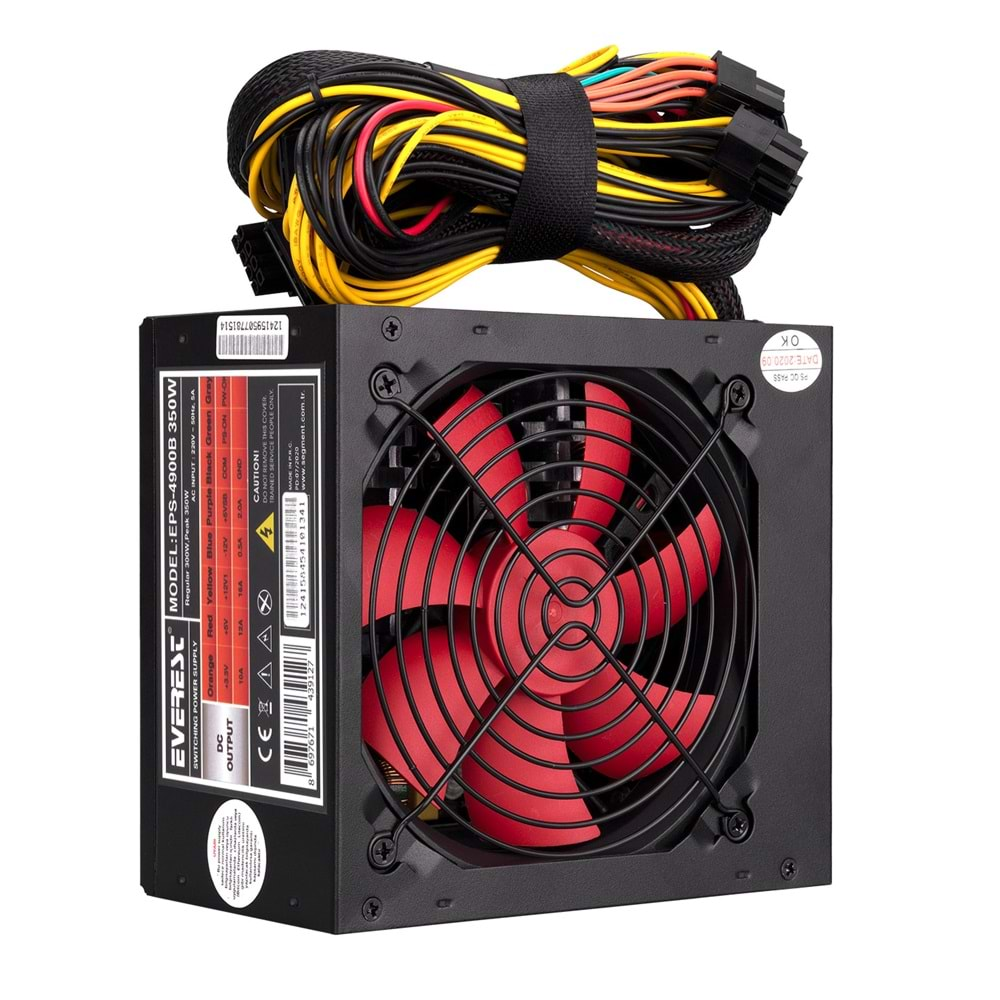 Power Supply ATX Peak 350W 2 IDE 4 SATA 4+4P CPU 12cm Fan Everest EPS-4900B