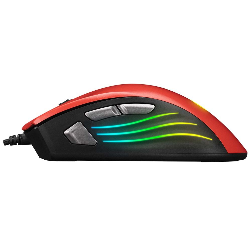 Mouse Oyuncu RGB Ledli 7 Tuşlu Makrolu 6400 Dpi Rampage SMX-R33 Limbo Kırmızı