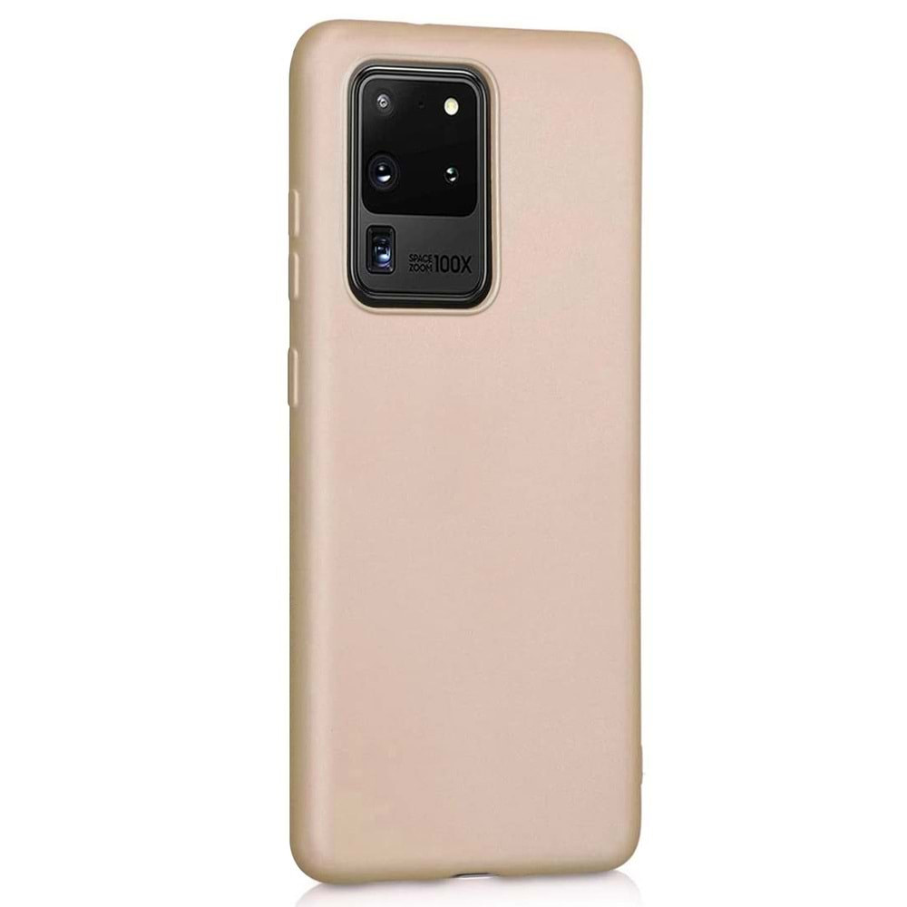 Samsung S20 Ultra Kılıf Rubber Silikon Gold