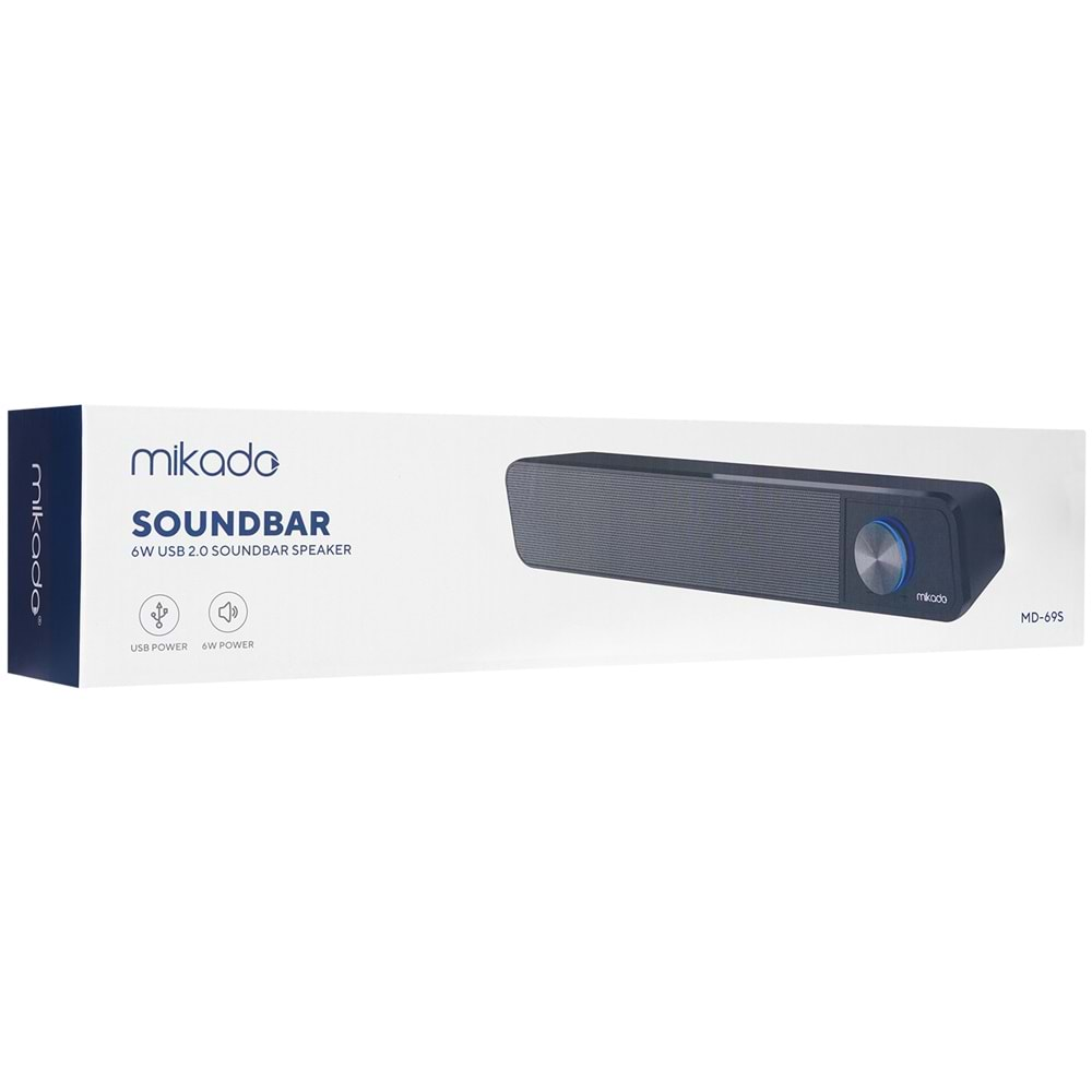 Hoparlör Soundbar Led Işıklı 3Wx2 Mikado MD-69S Siyah