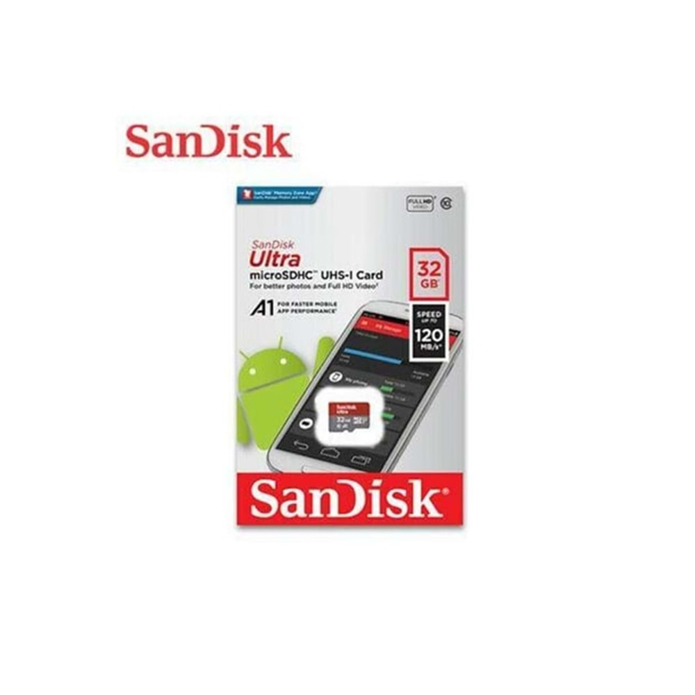 Hafıza Kartı 32 GB 120Mb/s Sandisk SDSQUA4-032G-GN6MN