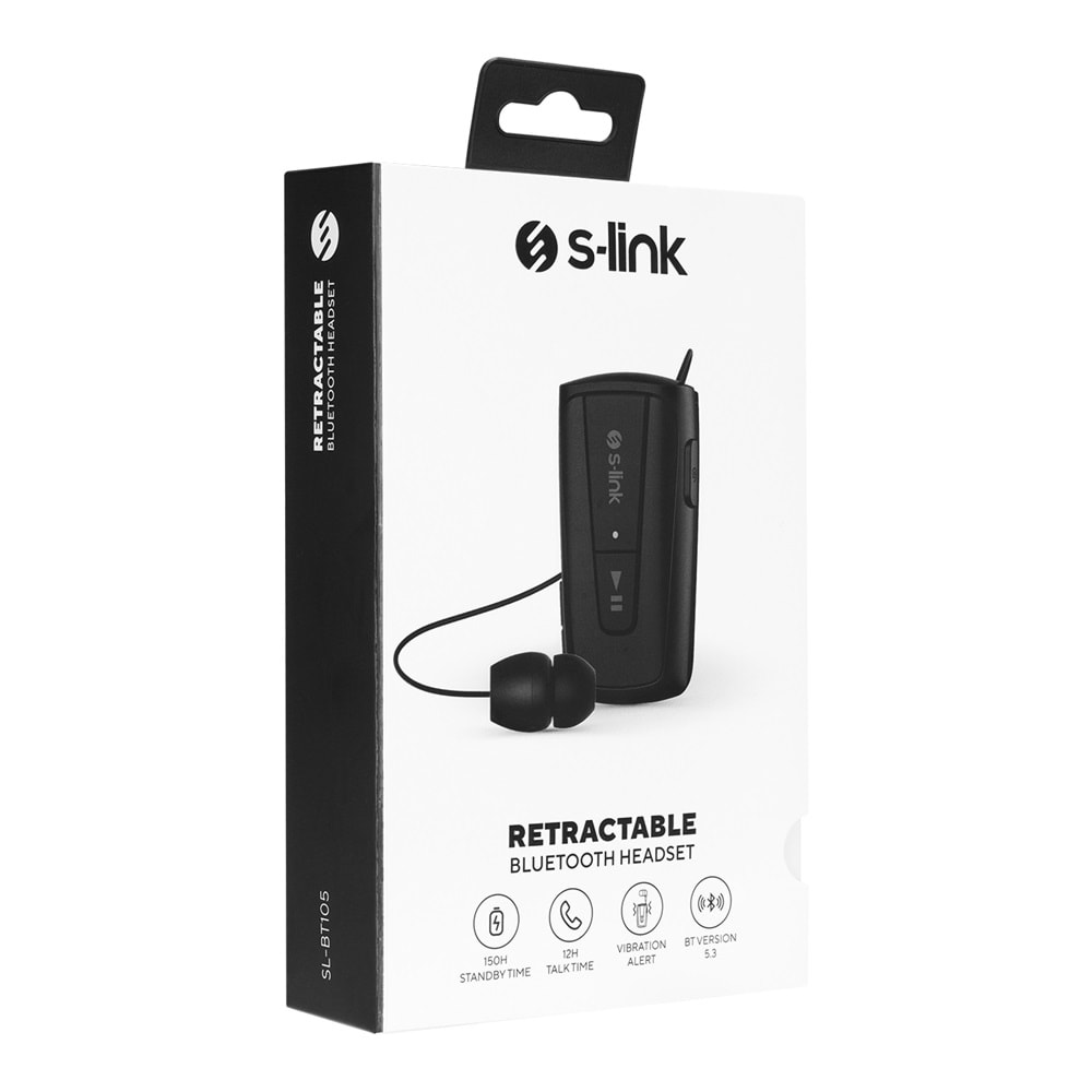 Kulaklık Bluetooth Makaralı S-Link SL-BT105 Siyah