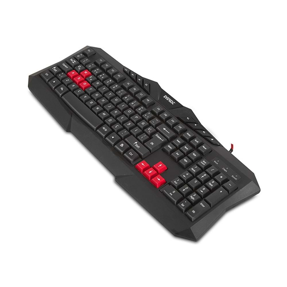 Klavye Mouse Set Oyuncu Gökkuşağı Zemin Aydınlatmalı Everest KMX-88 Siyah