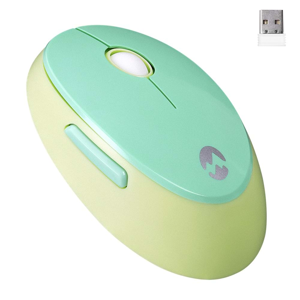 Klavye Mouse Set Daktilo Stil Multimedia Q Kablosuz Everest Round KM-6282 Yeşil