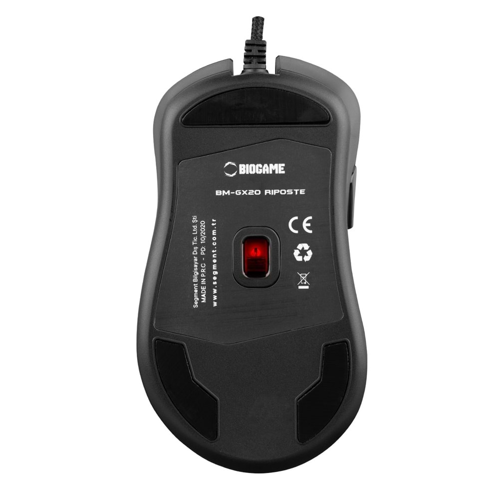 Mouse Oyuncu Gaming RGB Işıklı Makrolu 6400 dpi Örgülü Biogame BM-GX20 RIPOSTE