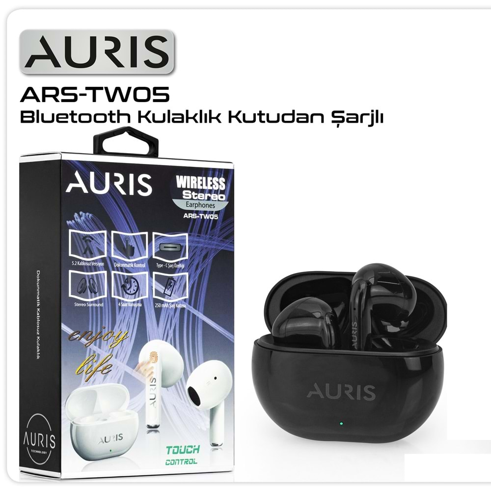 Kulaklık Bluetooth Auris ARS-TW05 Siyah