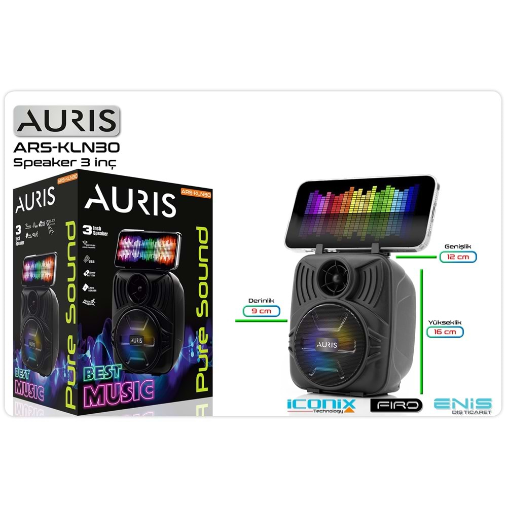 Hoparlör Bluetooth-Usb-Sd Auris ARS-KLN30