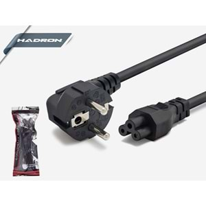 Adaptör Yonca Güç Kablosu 0.75 MM 1.2 M Hadron HD4411 HDX5524 Poşetli