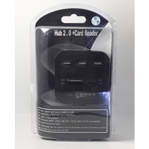 Usb Çoğaltıcı & Kart Okuyucu 3 Port 2.0 Hadron HD160 HDX7006 Siyah