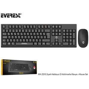 Klavye Mouse Set Multimedia Q Kablosuz Everest KM-2510 Siyah