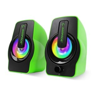 Hoparlör Speaker Usb 6W Rgb Ledli Rampage Falsetto RMS-G7 Yeşil