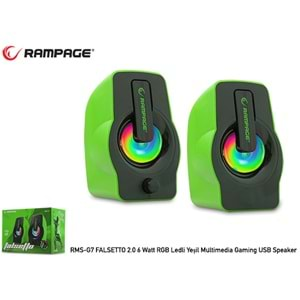 Hoparlör Speaker Usb 6W Rgb Ledli Rampage Falsetto RMS-G7 Yeşil