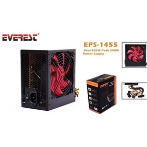 Power Supply 250W Real 12 CM Fanlı Everest EPS-1455