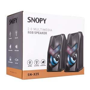 Hoparlör Speaker Usb 3Wx2 Rgb Ledli Snopy SN-X25