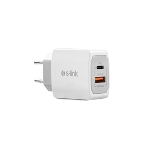 Şarj Aleti 2 Giriş Usb+Type C ve Lightning Kablo 18W Hızlı Şarj S-link Swapp SW-C1110X