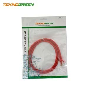 Ethernet Patch Kablo Cat 6 1 Metre Kırmızı Teknogreen TKC-001K