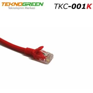 Ethernet Patch Kablo Cat 6 1 Metre Kırmızı Teknogreen TKC-001K