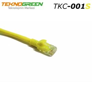 Ethernet Patch Kablo Cat 6 1 Metre Sarı Teknogreen TKC-001S