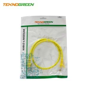 Ethernet Patch Kablo Cat 6 1 Metre Sarı Teknogreen TKC-001S