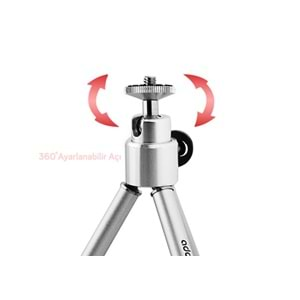 Telefon Tutucu Tripod Kapalı 12.7 Cm Açık 21.6 Cm Addison ATR-10H3