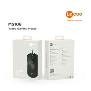 Mouse Oyuncu RGB Ledli 7 Tuşlu 6400 Dpi Lenovo Lecoo MS108