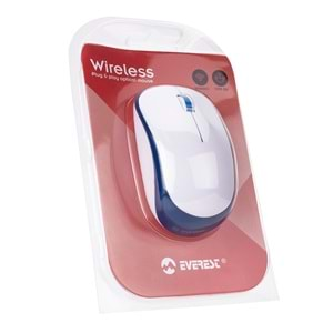 Mouse Kablosuz 1200 Dpi Everest SM-833 Beyaz-Turkuaz