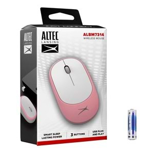 Mouse Kablosuz Alkalin Pilli 2.4 Ghz 1200 Dpi Altec Lansing ALBM7314 Pembe