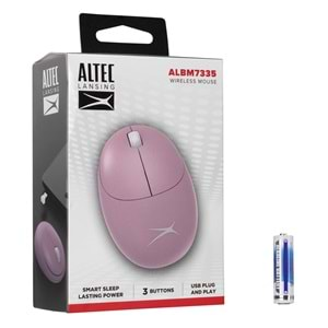 Mouse Kablosuz Alkalin Pilli 2.4 Ghz 1200 Dpi Altec Lansing ALBM7335 Pembe