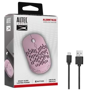 Mouse Kablosuz Şarj Edilebilir 1600 Dpi Altec Lansing ALBM7422 Pembe