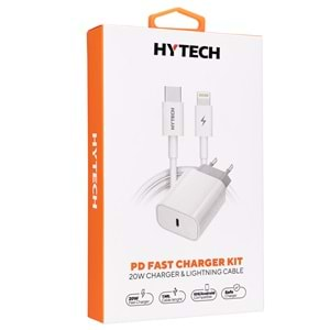 Şarj Aleti 20W QC 3.0 Hızlı Şarj Adaptörü + QC4.0 PD Lightning Kablo Hytech HY-XE40PD