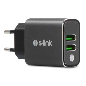 Şarj Aleti Takım Çift Çıkışlı 3.1 A + Type-C Kablo S-link Swapp SW-EHT36M