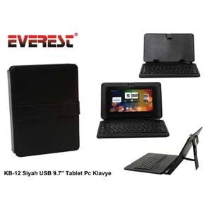 Klavye Tablet Uyumlu USB 9,7 Inch Everest KB-12 Siyah