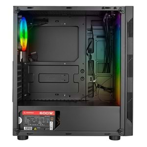 Kasa Oyuncu Tempered Glass 600W 80Plus Rainbow Fan Ve Ledli 1xUsb 3.0 + 2xUsb 2.0 Rampage SPECTRA