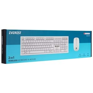 Klavye Mouse Set Multimedia Q Kablosuz Everest KM-6121 Beyaz