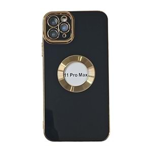 İphone 11 Pro Max Kılıf Lüx Lazer Gold Siyah