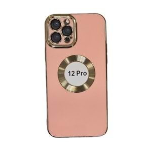 İphone 12 Pro Kılıf Lüx Lazer Gold Turuncu