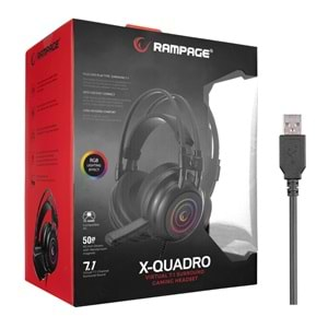 Kulaklık Mikrofonlu Oyuncu Usb 7.1 RGB Işık Rampage RM-K2 X-QUADRO